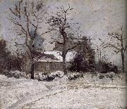 Camille Pissarro snow house oil painting reproduction